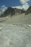 Glacier tranquille. Pas de Chèvre en face, à droite