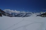 Depuis la plateforme exterieure, vue sur le glacier de Jungfraufirn
