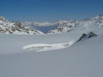 Ah tient c'est vrai que nous sommes sur un glacier ;-) Vue arrière